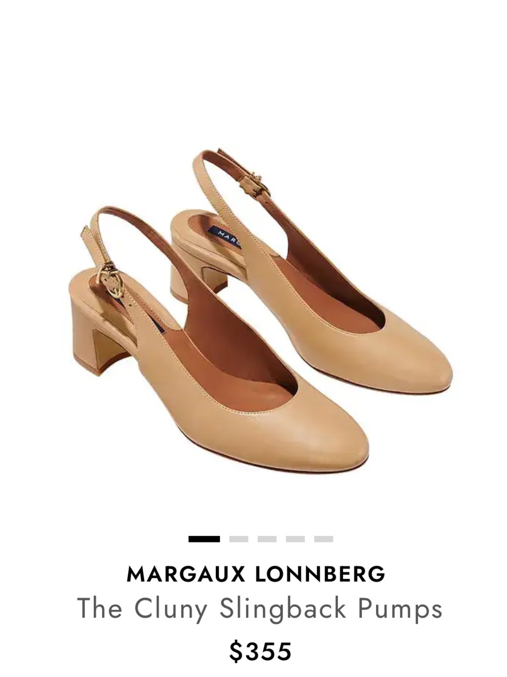 MARGAUX LONNBERG The Cluny Dune Nude Beige Nappa Leather Chic Slingback Pumps 40